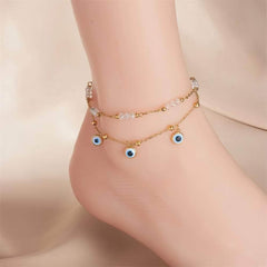 Stainless Steel Double Layer Eyes Anklet B896