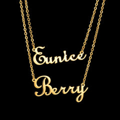 Stainless steel double-layer letter necklace choker