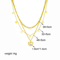 Stainless Steel Elegant Heart-Shaped Pearl Pendant Necklace for Women N2055