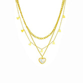 Stainless Steel Elegant Heart-Shaped Pearl Pendant Necklace for Women N2055