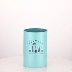 Stainless steel kitchen utensil holder: organizer for cutlery blue