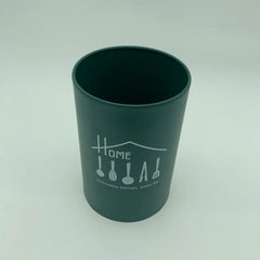 Stainless steel kitchen utensil holder: organizer for cutlery dark green
