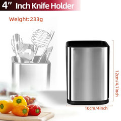 Stainless Steel Knife Stand Holder - High-End Cutlery Storage Block for Kitchen Accessories 4 inch Style B