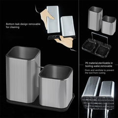 Stainless Steel Knife Stand Holder - High-End Cutlery Storage Block for Kitchen Accessories