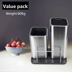 Stainless Steel Knife Stand Holder - High-End Kitchen Accessories 1 set