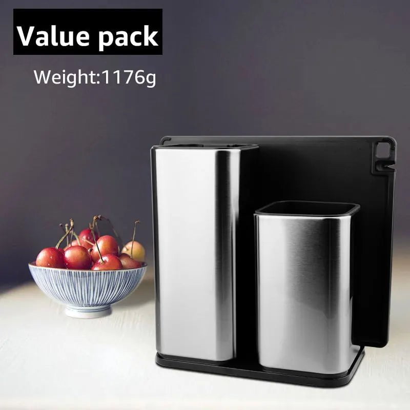 Stainless Steel Knife Stand Holder - High-End Kitchen Accessories 1 set and 1 board