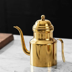 Stainless Steel Olive Oil Bottle - Long Spout Dispenser for Sauces and Seasonings