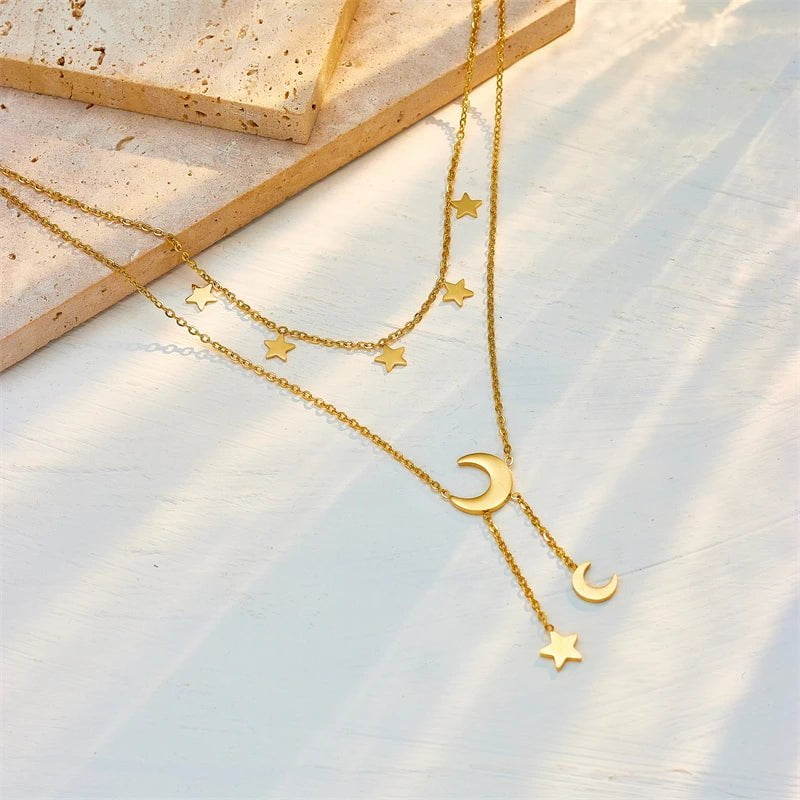 Star Moon Pendant Necklace N1948