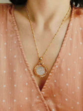 Statement Pendant Opal Accented Medallion Necklace Gold / Necklace