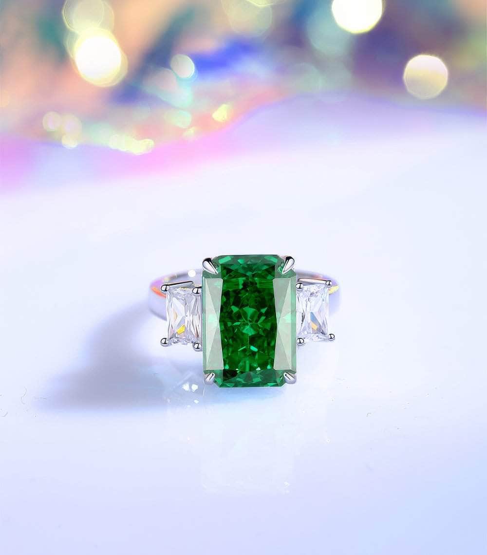 Sterling Silver Cushion Radiant Cut Paved Crystal Lab Diamond Ring