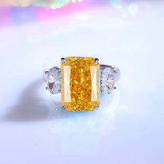 Sterling Silver Cushion Radiant Cut Paved Crystal Ring