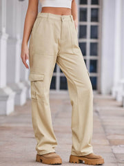 Straight Denim Cargo Pants Sand / S
