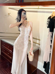 Strappy Lace Mermaid Cocktail Tulle Dress