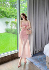 Strappy Lace Mermaid Cocktail Tulle Dress