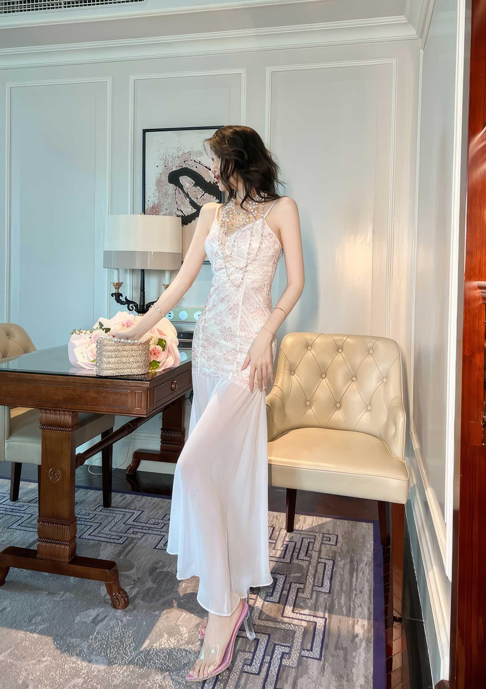 Strappy Lace Mermaid Cocktail Tulle Dress