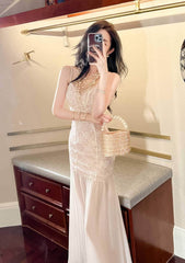 Strappy Lace Mermaid Cocktail Tulle Dress