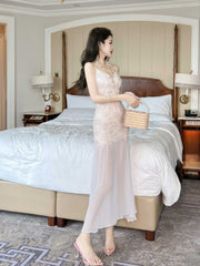 Strappy Lace Mermaid Cocktail Tulle Dress