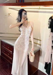 Strappy Lace Mermaid Cocktail Tulle Dress