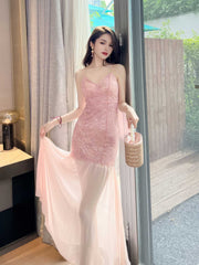 Strappy Lace Mermaid Cocktail Tulle Dress