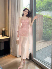 Strappy Lace Mermaid Cocktail Tulle Dress