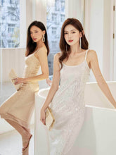 Strappy Sequin Bodycon Midi Dress