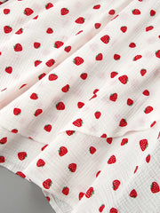 Strawberry Print Long Sleeve Mini Dress