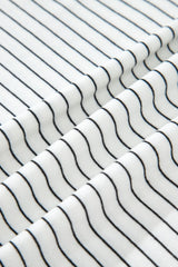Stripe Cap Sleeve Crew Neck Casual Tee with Chest Pocket