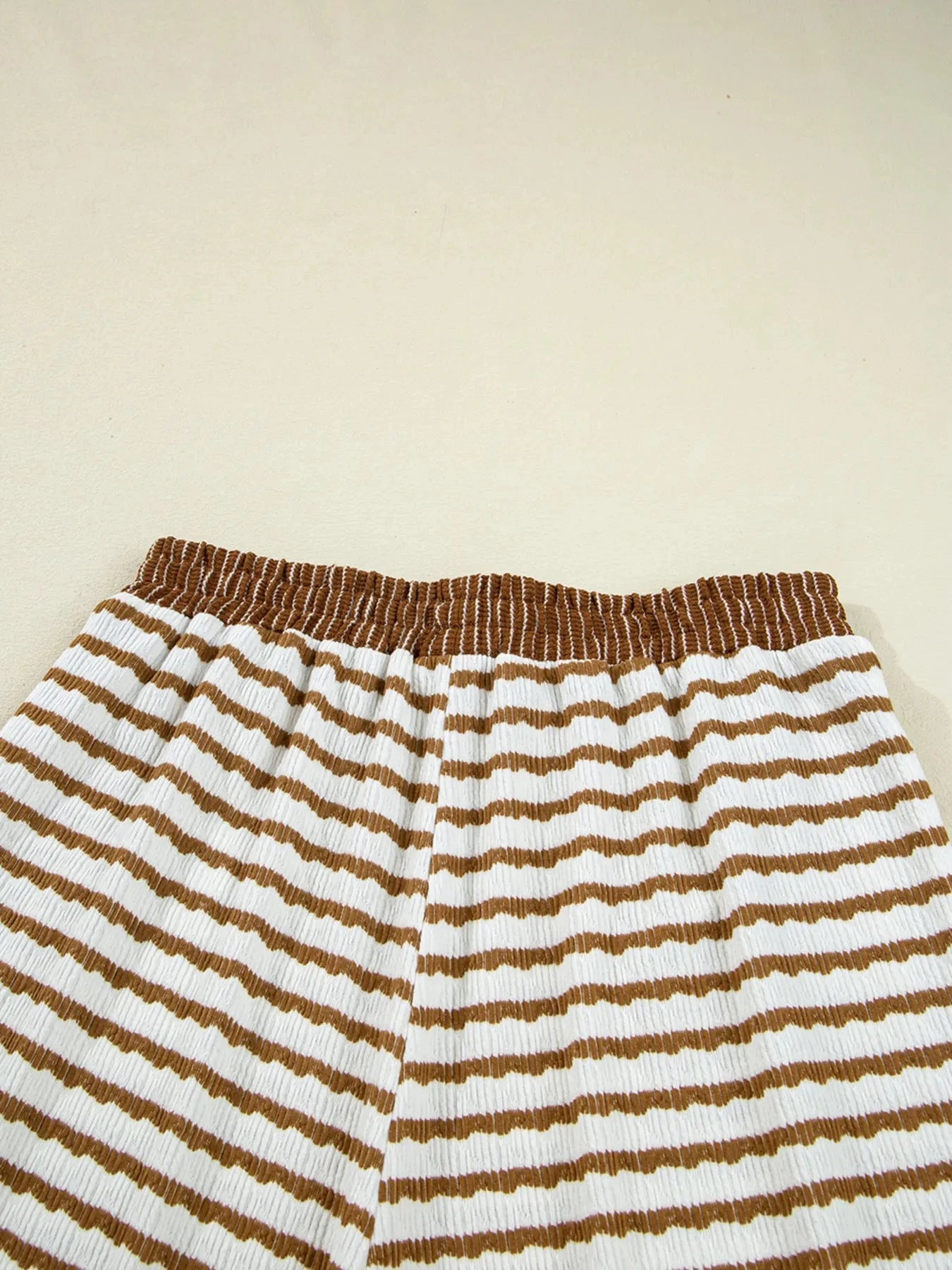 Stripe Collared Top and Drawstring Pant Set