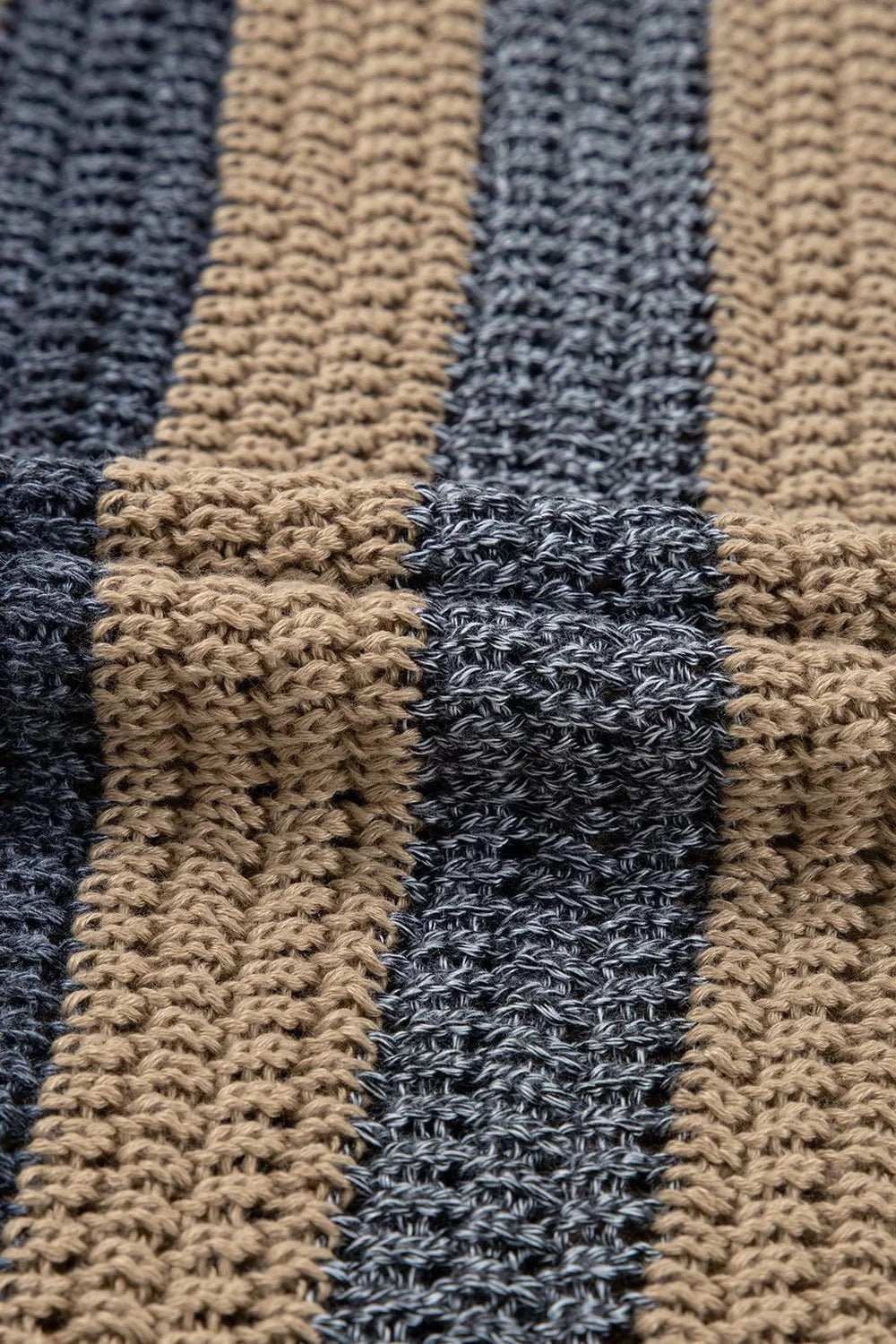 Stripe Color Block Eyelet Knit Short Sleeve Knit Top