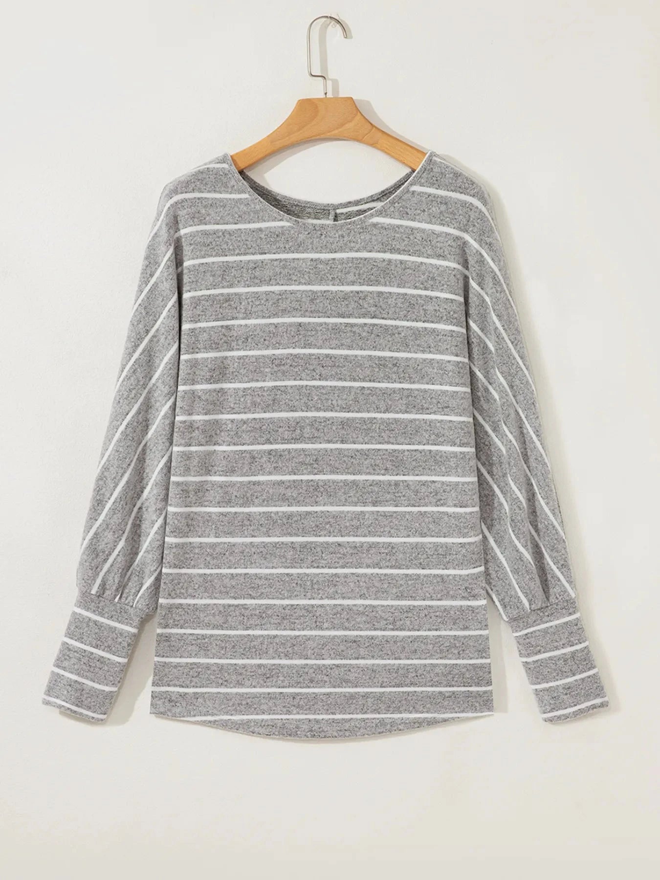 Stripe Dolman Sleeve Drop Shoulder Top