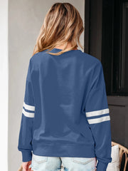 Stripe Round Neck Long Sleeve Sweatshirt