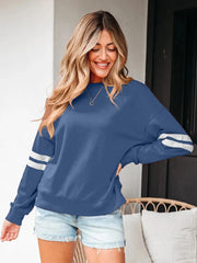 Stripe Round Neck Long Sleeve Sweatshirt