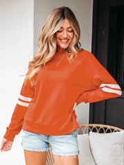 Stripe Round Neck Long Sleeve Sweatshirt