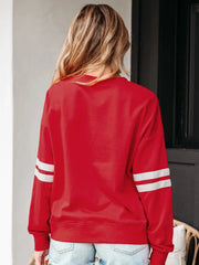 Stripe Round Neck Long Sleeve Sweatshirt