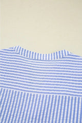 Stripe Tiered Shift Dress with Pockets