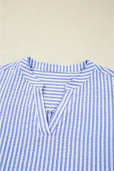 Stripe Tiered Shift Dress with Pockets