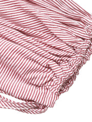 Striped Balloon Sleeve Button-Up Shirt