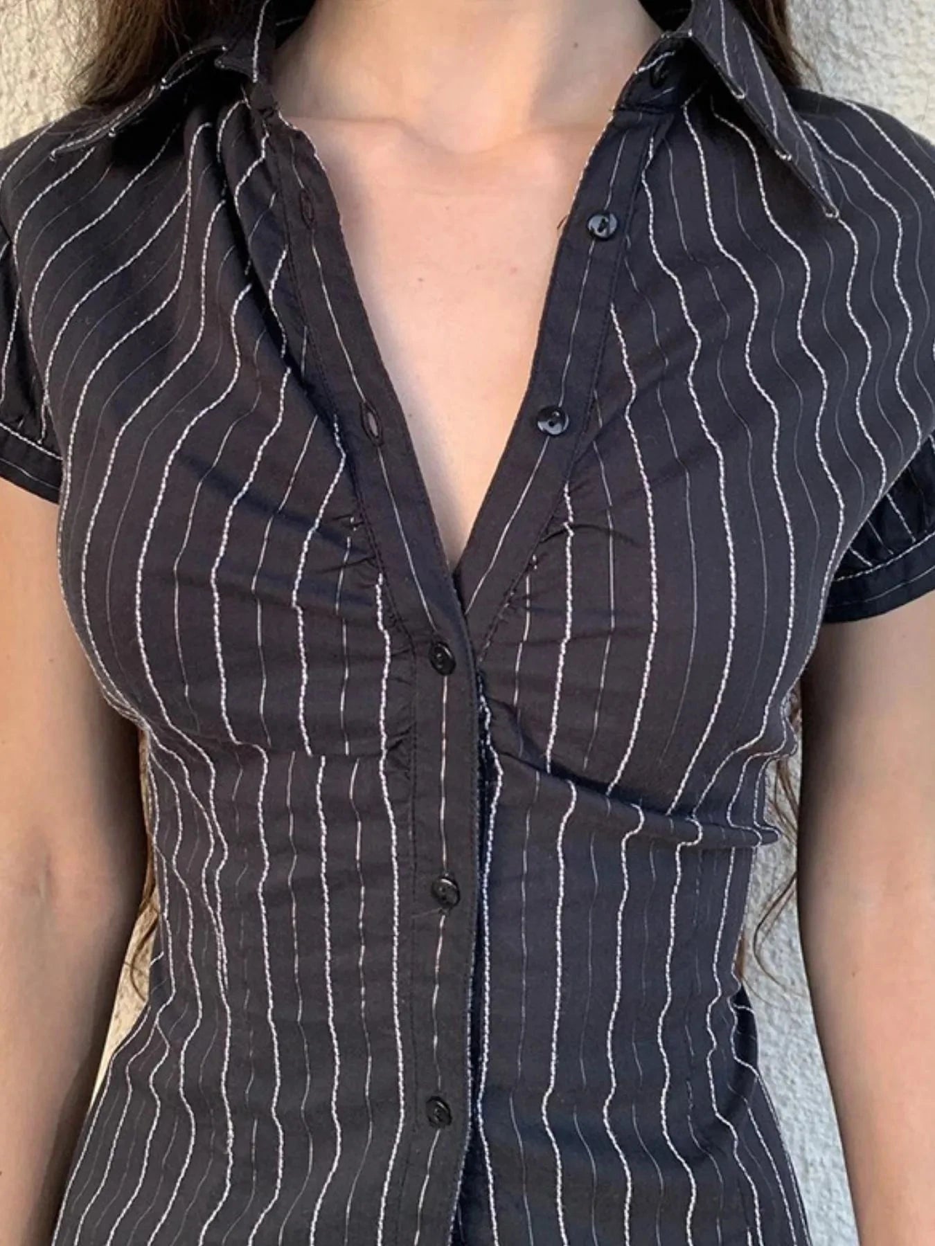 Striped Button-Down Collared Neck Shirt