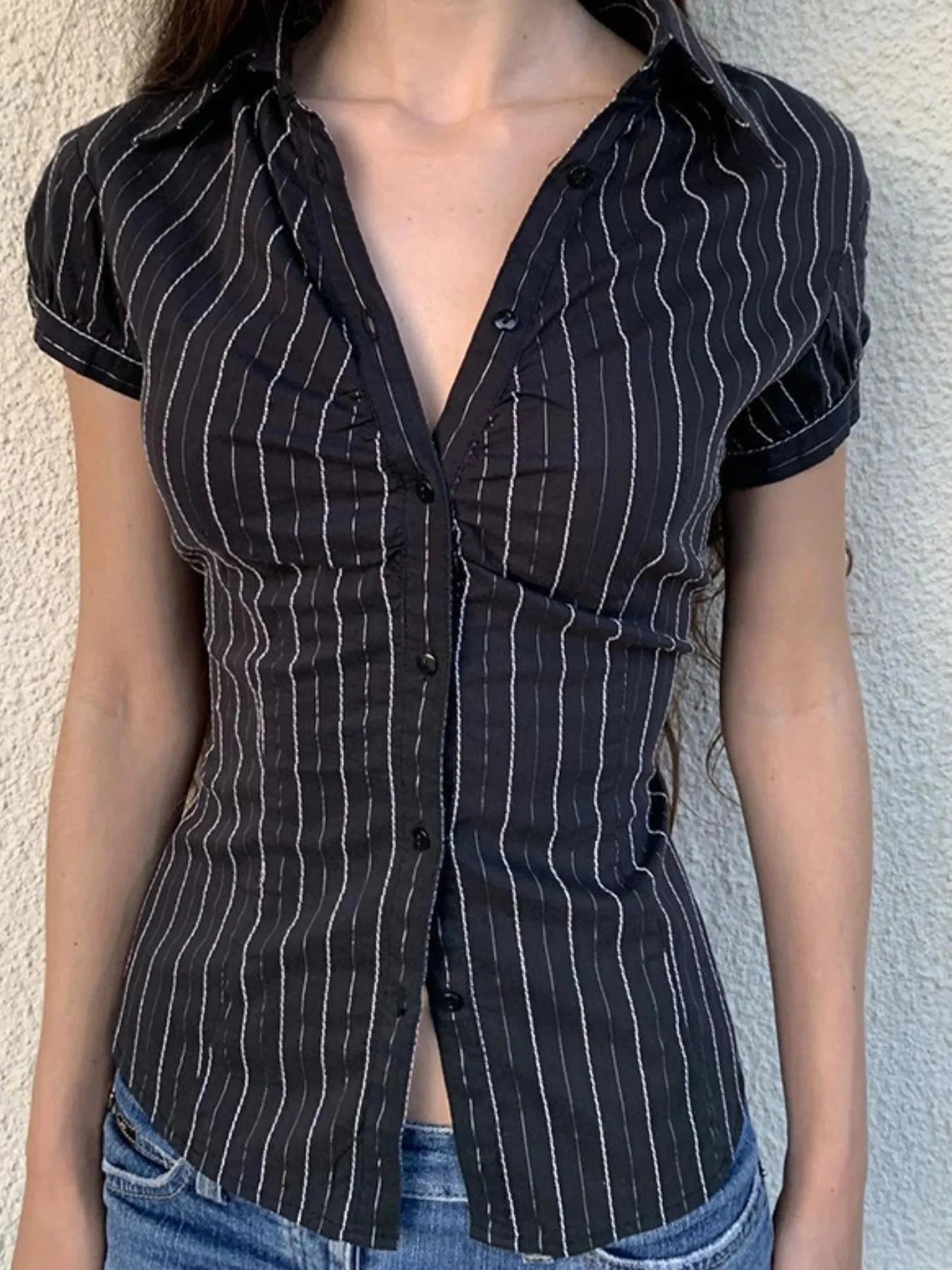 Striped Button-Down Collared Neck Shirt