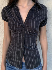 Striped Button-Down Collared Neck Shirt