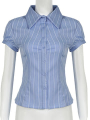 Striped Button-Down Collared Neck Shirt
