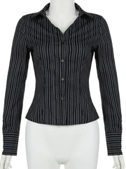 Striped Button-Down Collared Neck Shirt