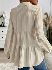 Striped Button-Down Tiered Shirt