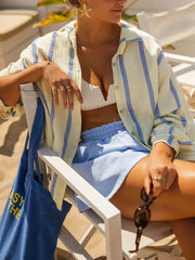 Striped Button Up Long Sleeve Shirt