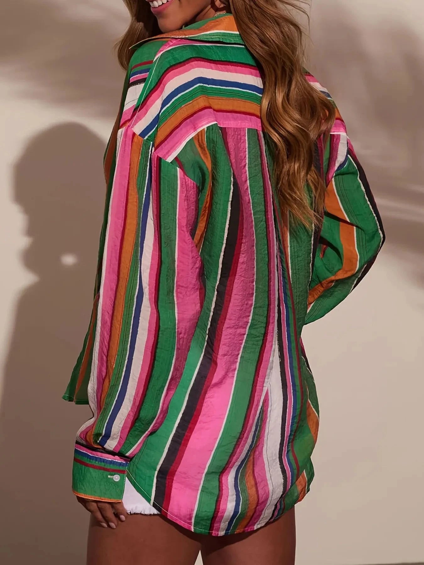 Striped Button Up Long Sleeve Shirt