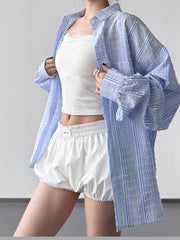 Striped Button Up Long Sleeve Shirt