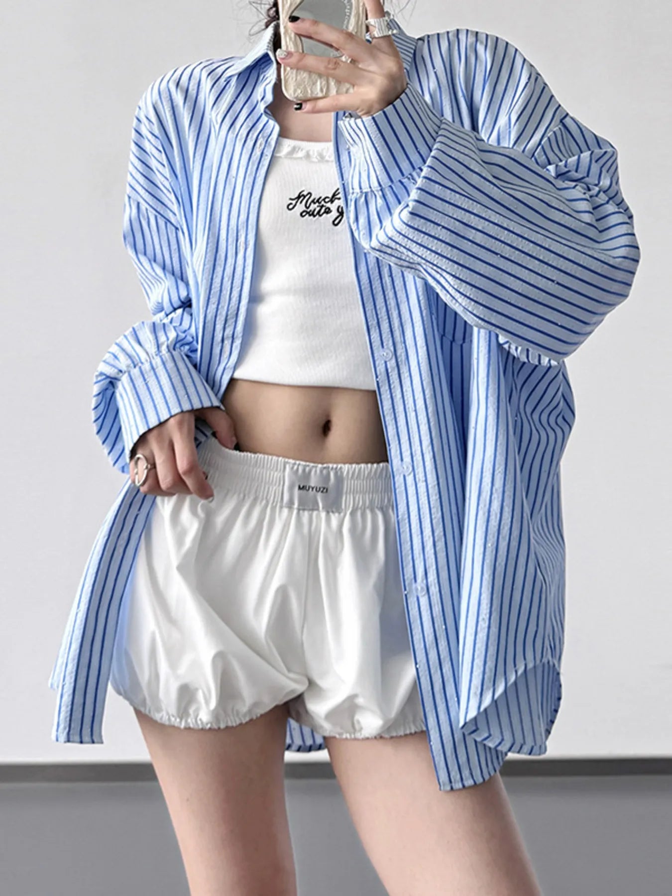 Striped Button Up Long Sleeve Shirt