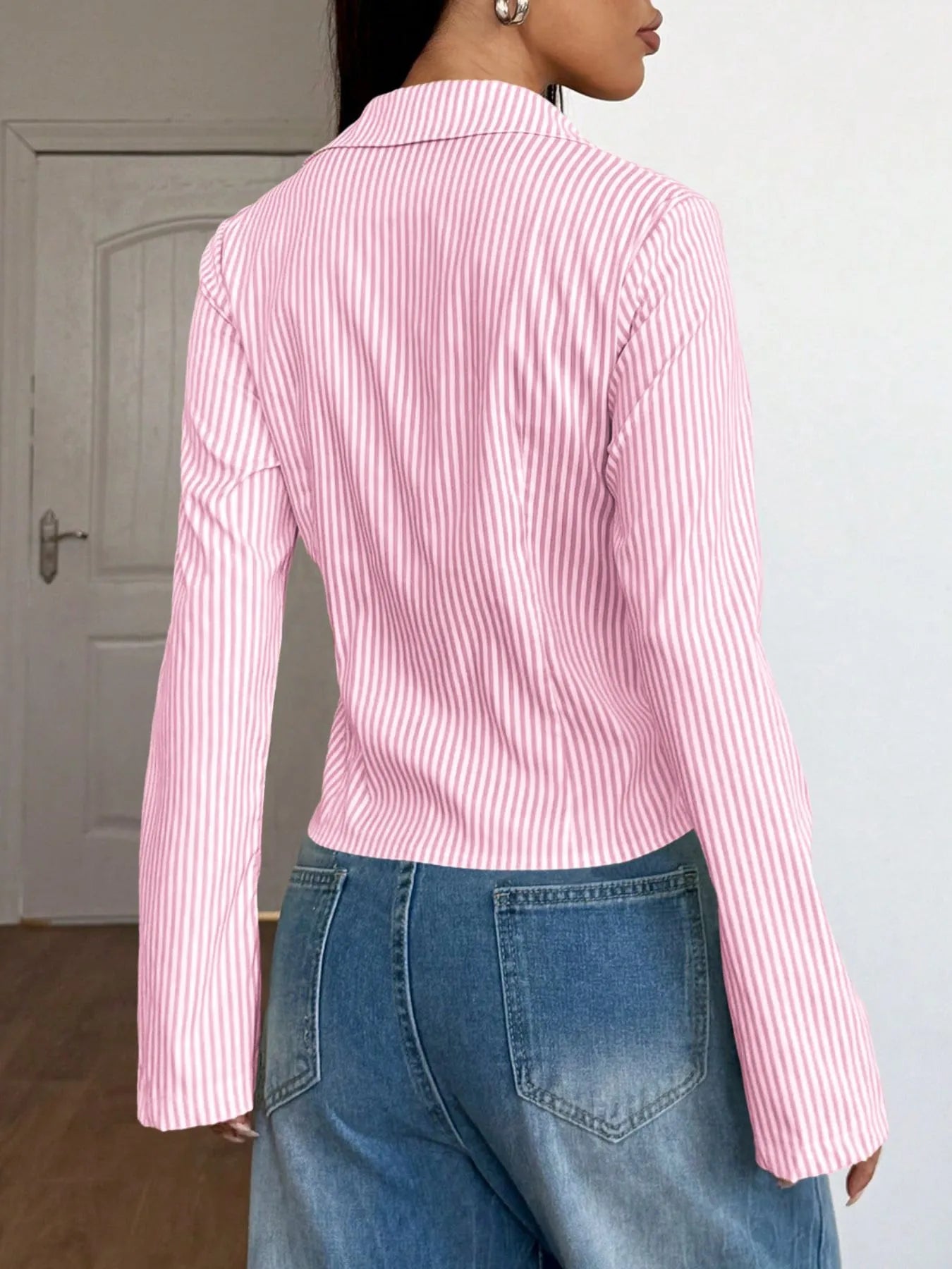 Striped Button-Up Long Sleeve Shirt