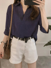 Striped Collared Neck Shirt