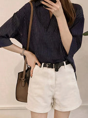 Striped Collared Neck Shirt